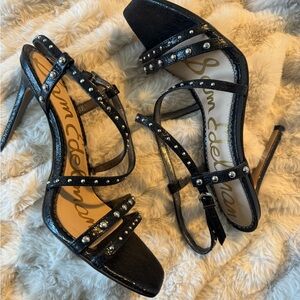 Sam Edelman Black Studded Strappy Heels